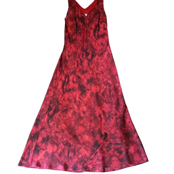 Rabbit Rabbit Rabbit Lined Red & Black Sleeveless V-Neck Formal Maxi Dress, 6M - Picture 3 of 11
